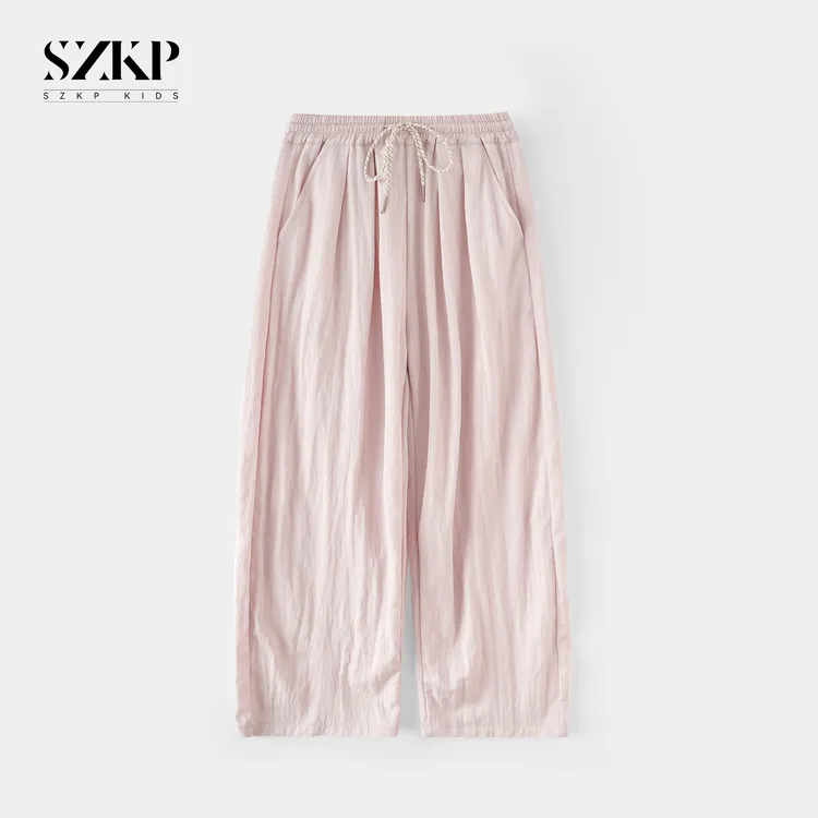 SZKP薄款宽松纯色直筒裤女童夏季新款儿童潮款休闲裤JMKX551362