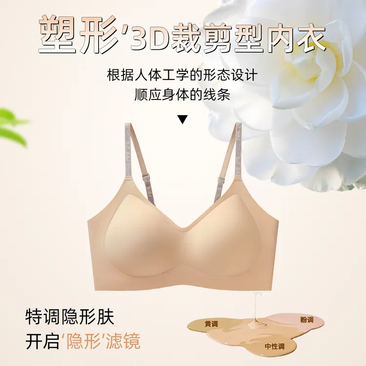 山茶花内衣女小胸聚拢防下垂平胸专用固定杯无钢圈文胸罩夏季薄款
