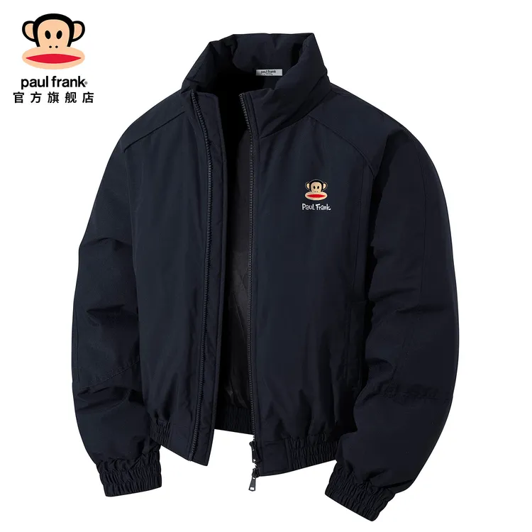 paul frank/大嘴猴宽松保暖棉服外套男冬季新款立领休闲加厚棉衣