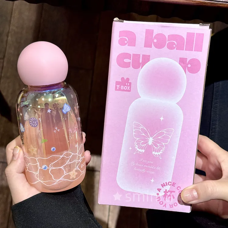 玻璃杯ins风高颜值水杯女学生耐高温随手杯防漏2025新款杯子夏天