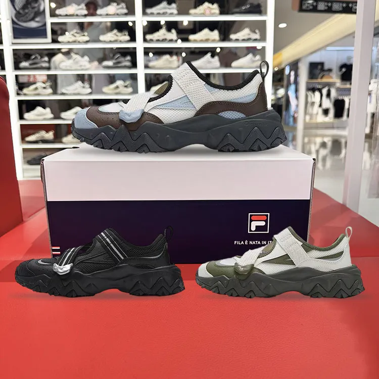 FILA 斐乐女鞋欧客漫凉鞋2025新款玛丽珍凉拖魔术贴鞋子