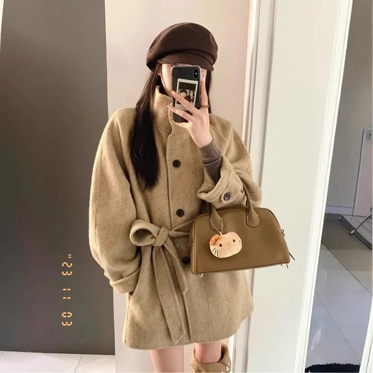 质量 韩版呢子大衣女秋冬ins新款毛呢外套高级感小个子短款韩系