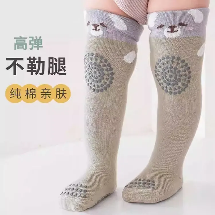 长筒袜秋冬婴儿无骨防滑春秋过膝棉地板袜学步新生儿袜子宝宝爬行