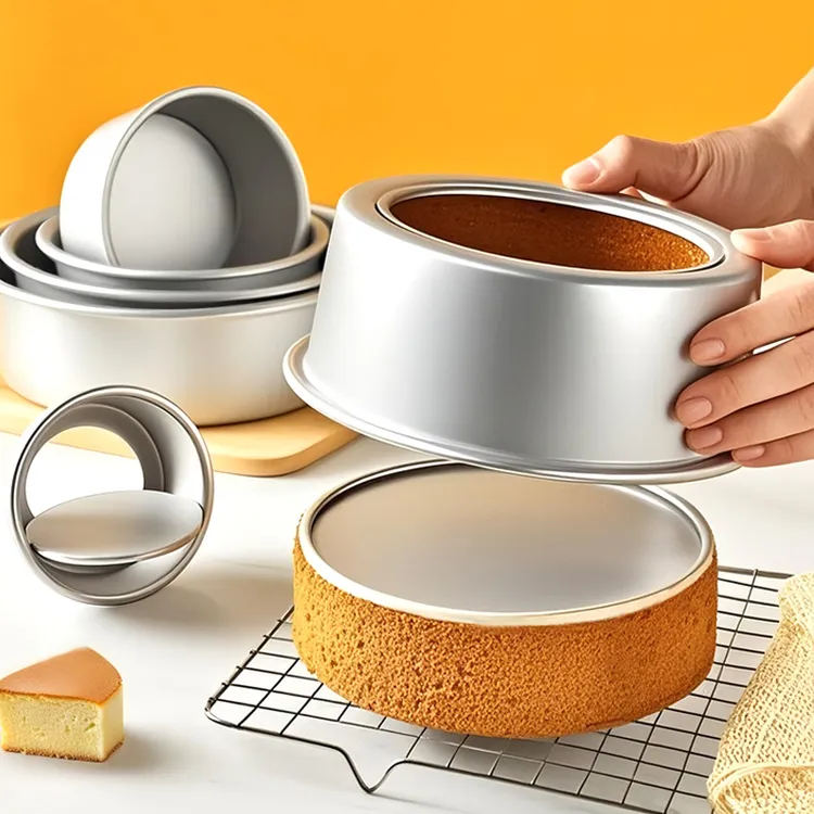 【瀚迪烘焙】戚风蛋糕模具活底圆形心形方形胚活底商用家用烘焙