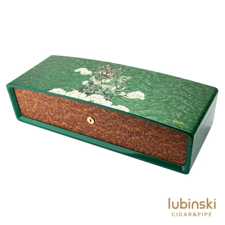 LUBINSKI新款高档雪茄保湿盒雪松木箱艺术饰面钢琴烤漆醇化箱正品