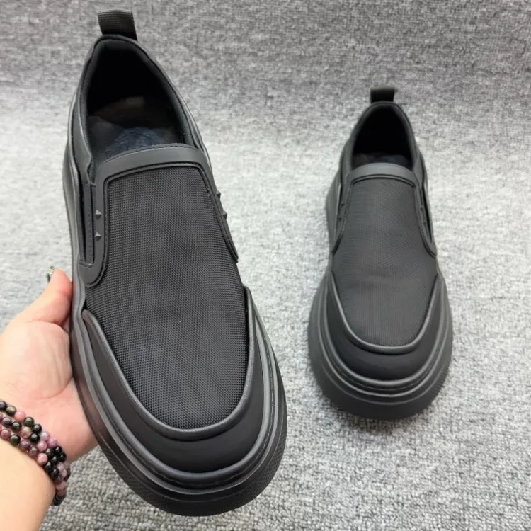 男士时尚休闲板鞋圆头夏季百搭潮鞋透气舒适软底轻便北京布鞋黑色