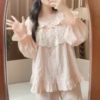 【5994粉色长袖】春秋季甜美长袖纯棉可外穿公主家居服睡衣宽松睡衣