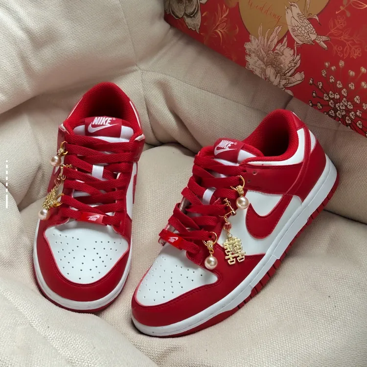 【定制球鞋】Nike Dunk 天长地久 婚鞋 秀禾 简约 百搭潮流 红色