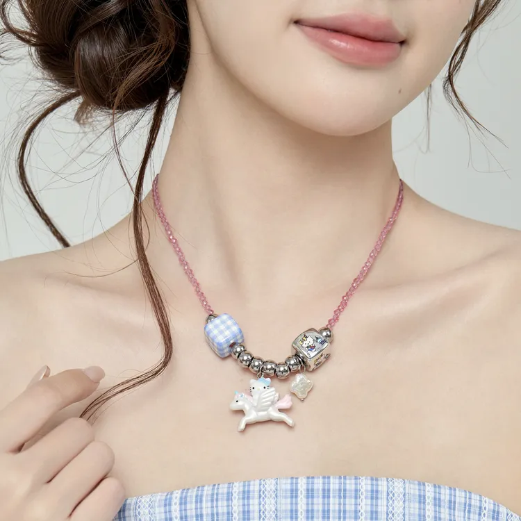 铜合金树脂项链 卡通女链子配饰可爱时尚饰品锁骨链少女轻奢手作