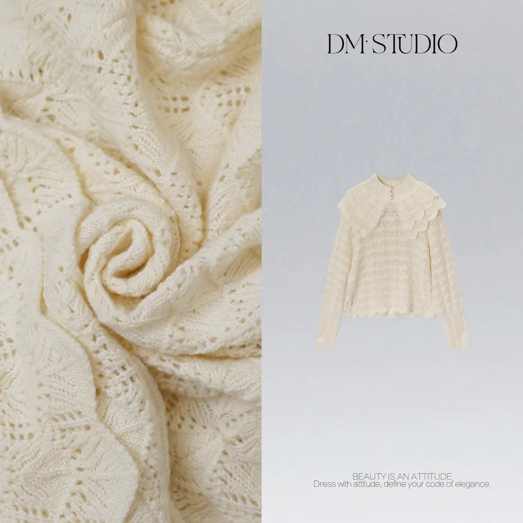 DEDM•STUDIO/减龄气质精致感百搭娃娃领针织上衣2512ZZS/222372