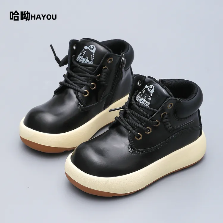 儿童马丁靴2025秋冬季新款男童短靴百搭女童休闲户外防水加绒棉鞋