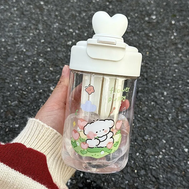 水杯女生高颜值可爱咖啡杯双饮吸管茶仓2025新款夏天学生随手杯子