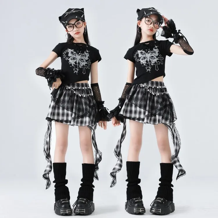 女童爵士舞服装甜酷风少儿时髦舞台演出儿童jazz街舞表演走秀女孩