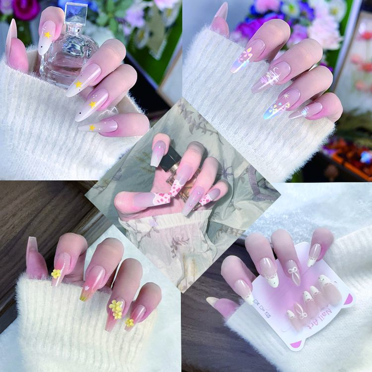 2025新款学生党卡通中长款显白可拆卸手工穿戴美甲穿戴甲手指甲贴