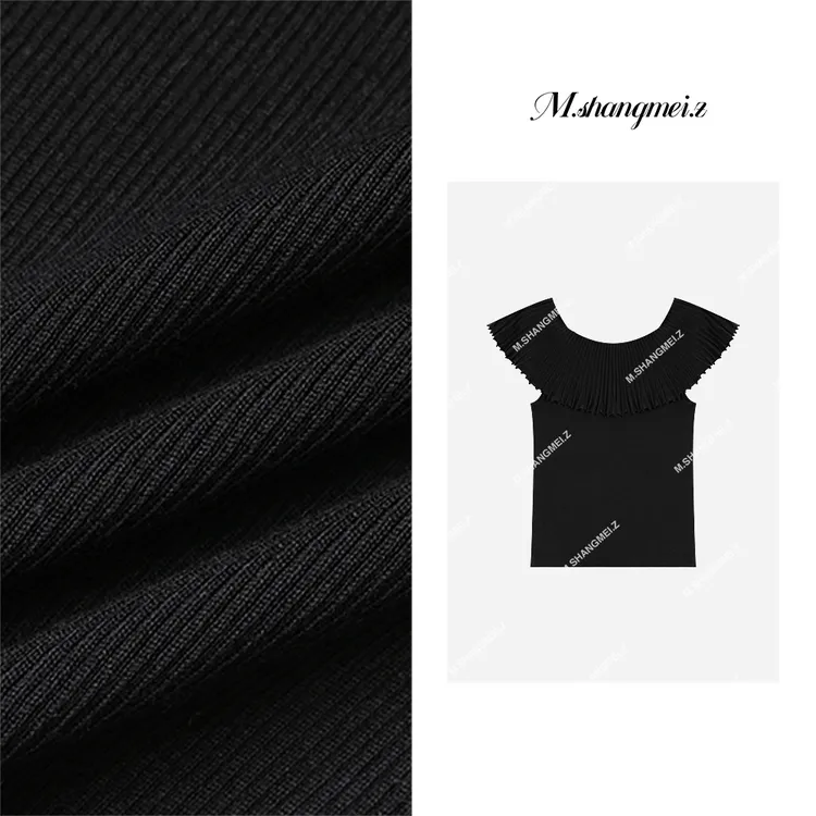 M.SHANGMEI.Z/沐熙【花瓣衫】美大哥法式荷叶边一字肩上衣X062621