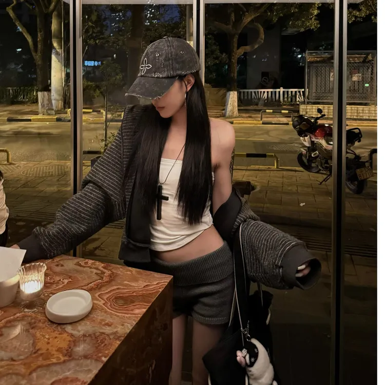 美式复古韩系连帽卫衣外套女秋季慵懒风宽松条纹撞色开衫百搭上衣