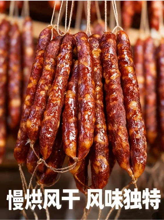 正宗农家麻辣肠鲜肉制作天然香料美味营养小吃