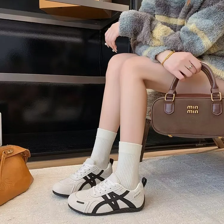 爆款德训鞋女2025秋季新款超火复古轻便厚底阿甘鞋休闲鞋K625