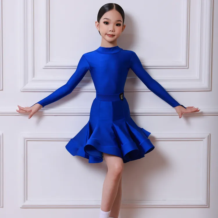 TID品牌拉丁舞服女童2025新款国标舞规定比赛服鱼骨大裙摆GD2435
