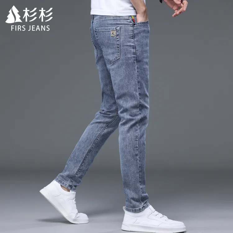 FIRS JEANS杉杉夏季薄款牛仔裤男款爆款小脚裤直筒休闲弹力裤子男