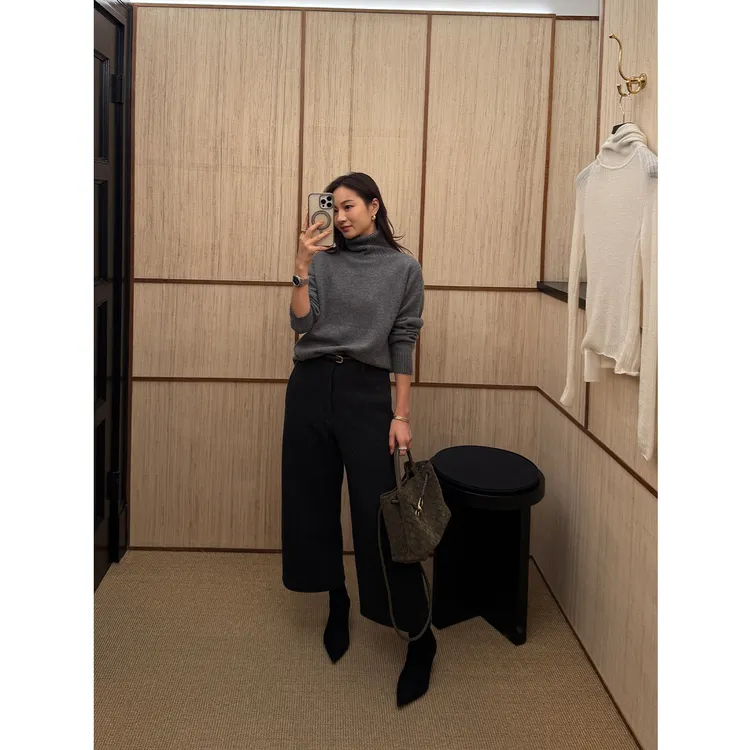 KEEP KAPU靠谱【OL通勤】羊绒羊毛定制双面呢显瘦九分裤KP253052