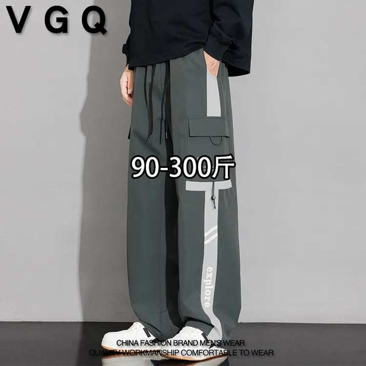 VGQ男士工装休闲裤春秋季新款加肥加大码美式休闲潮流百搭直筒裤