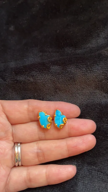 黄铜莫桑石耳饰 黄铜藏式耳钉不掉色