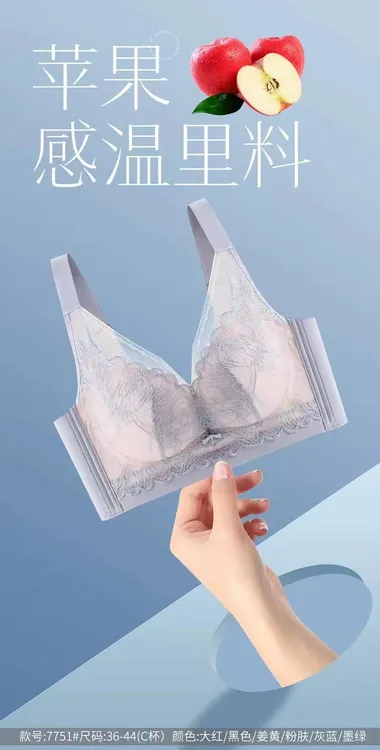 C杯无钢圈透气蕾丝舒适聚拢调整型收副乳上托文胸