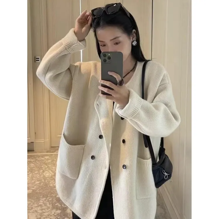 【Gao】中长款纯色加厚宽松慵懒风毛衣 1100克高克重4股纱高质感