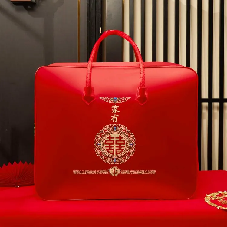 婚庆喜被收纳袋加厚牛津布袋蚕丝被羽绒被大号手提袋搬家整理袋