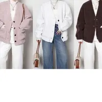 裂渡宣宣-【丹麦童话】微胖大码女冬气质保暖V领毛呢外套ZY410K09