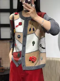 S.Y.C【绮梦织绒】羊 绒提花休闲圆领针织羊绒衫上衣