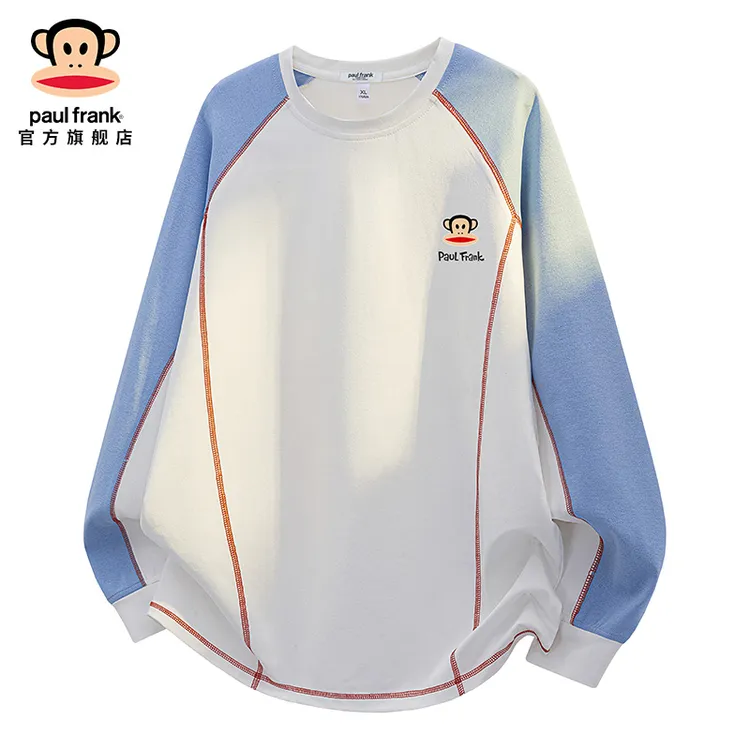 Paul Frank/大嘴猴潮流印花长袖t恤男士秋冬新款宽松圆领休闲上衣