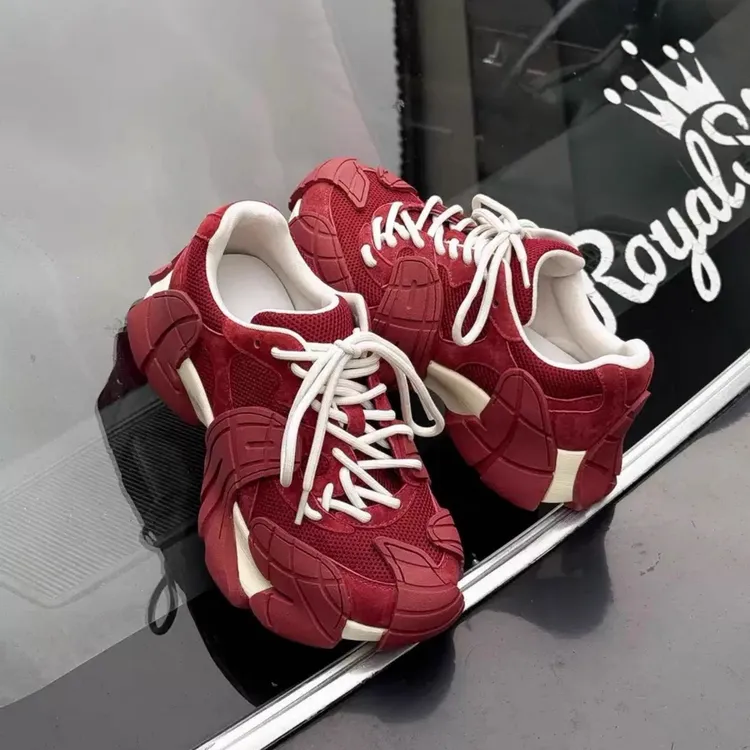 太好看了~回头率超级高老爹鞋早秋红色厚底老爹鞋百搭休闲运动鞋