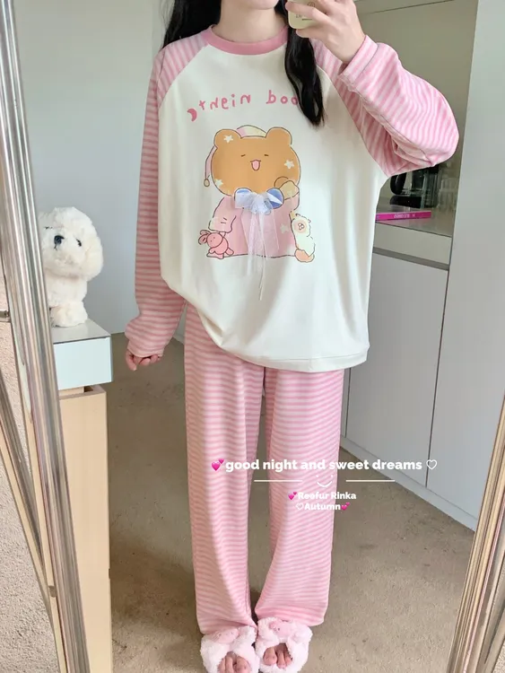 Reefur Rinka梨花家德绒合集 新款睡衣卡通印花长袖保暖家居服