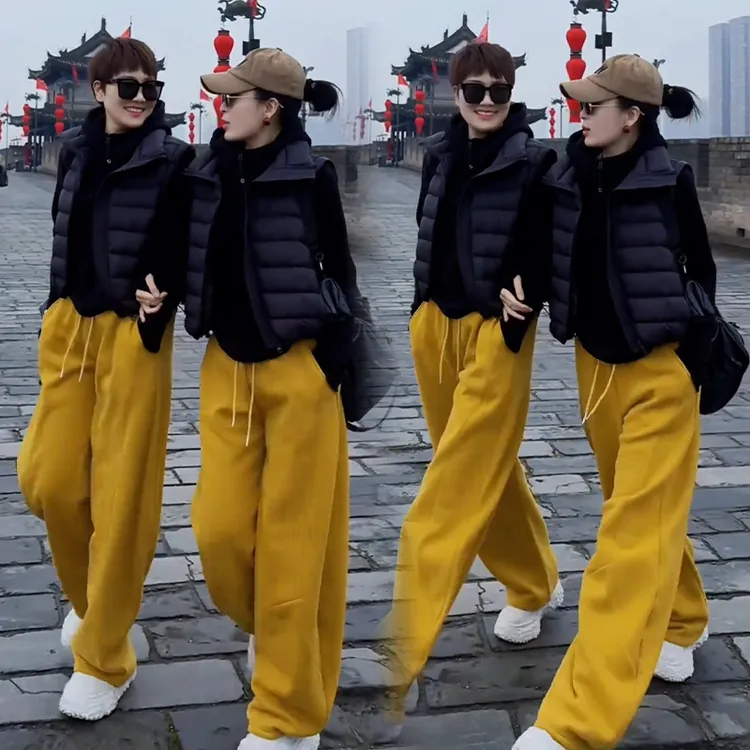 2025秋冬新款时尚显瘦气质网红高档套装女高级百搭宽松大码两件套