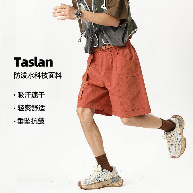 明尼凯美式速干短裤男款夏季冰丝薄款外穿休闲运动户外五分裤子潮