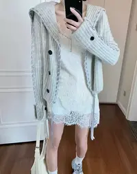 （更衣铺专属）系绳针织外套 