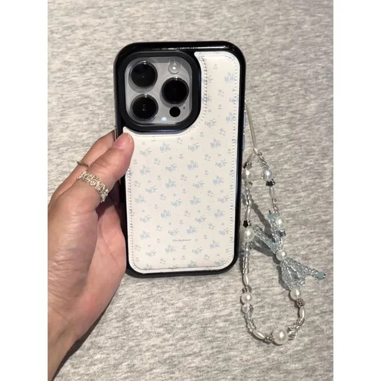 温柔风小清新蓝色碎花适用苹果17promax手机壳iphone17新款16pro