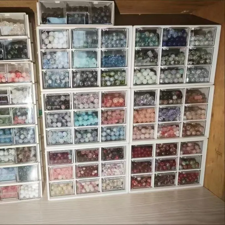 手工串珠收纳盒散珠琉璃珠子大容量多功能储物盒手饰品耳环收纳盒