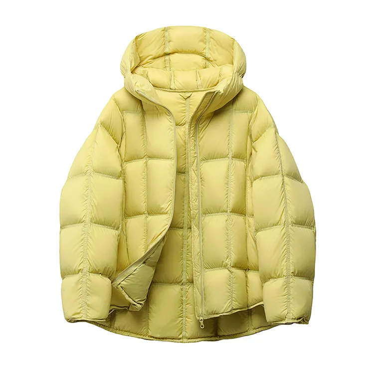 波司登联名TLXT2025秋冬新款泡芙白鸭绒羽绒服女短款厚款云朵方格