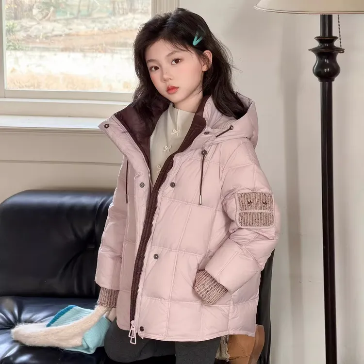 女童羽绒服冬季2025新款儿童洋气白鸭绒外套大童女孩加厚保暖上衣