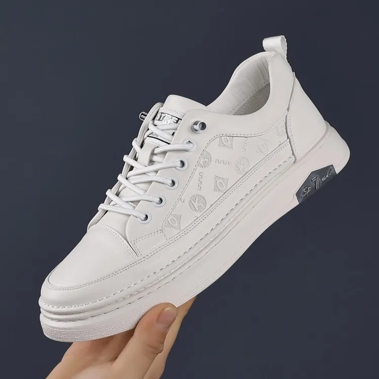 2025春秋新款男士运动休闲皮鞋男手工上线百搭板鞋潮流小白鞋百搭