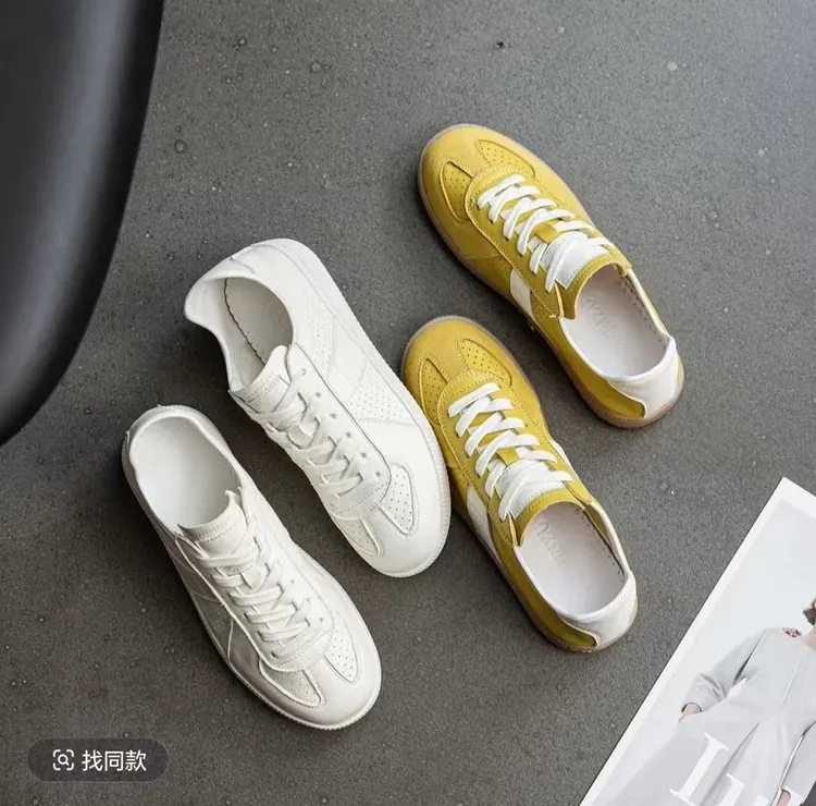 日常交叉绑带防滑纳帕皮时尚休闲板鞋春季系带韩版镂空头层牛皮