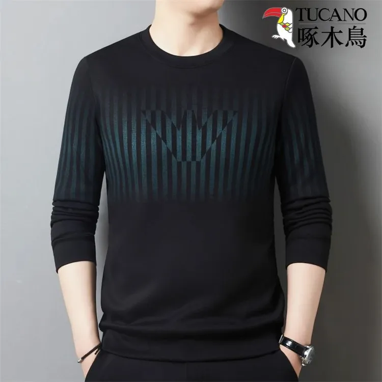 啄木鸟青年品牌男装男士春季时尚百搭男上衣正品圆领长袖卫衣休闲