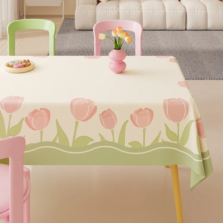小清新餐桌布防水防油免洗防烫耐高温桌布轻奢高级氛围感茶几台布
