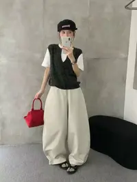 【韩版高品质针织上衣】设计款假两件软糯百搭洋气针织T恤-苋19405-