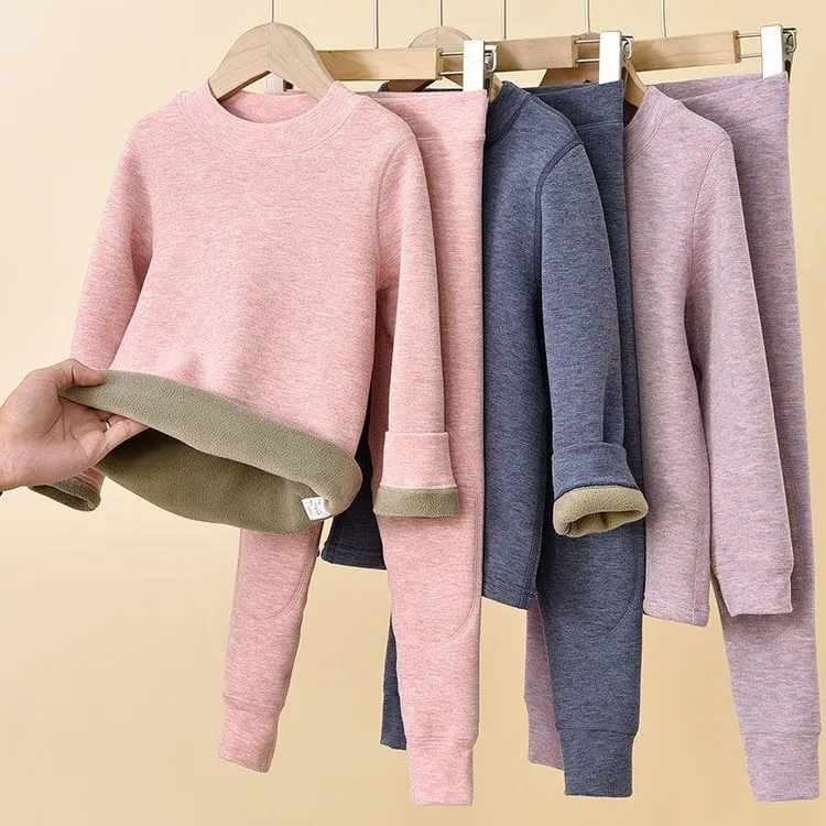 6岁男童秋季套装男女童加绒加厚套装冬季新款儿童德绒发拜年套装