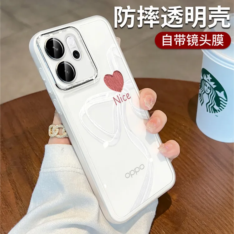 适用opporeno15手机壳新款reno14pro透明全包oppo带镜头膜13硅胶