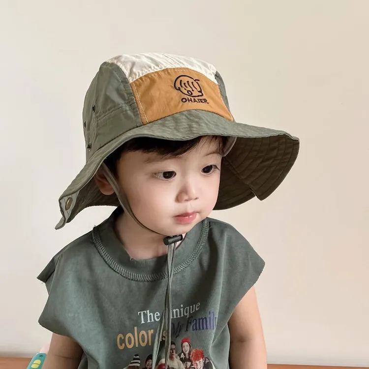 儿童遮阳帽男童防紫外线防晒帽宝宝帽子太阳帽男孩露营户外登山帽